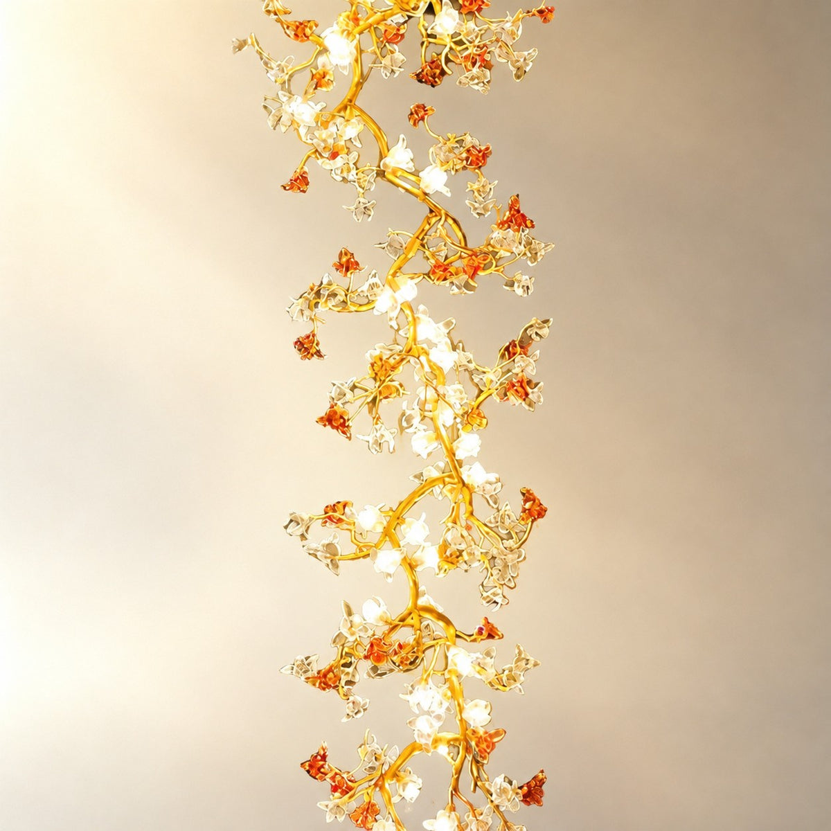 Brass Maple Branch Chandelier