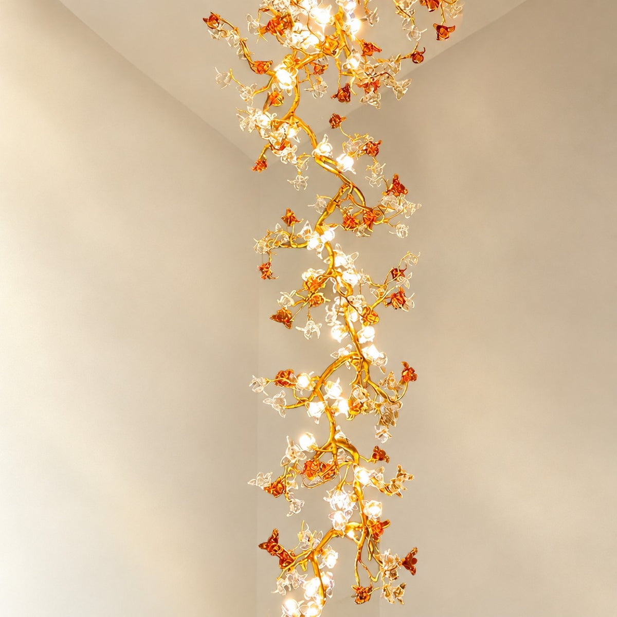 Brass Maple Branch Chandelier