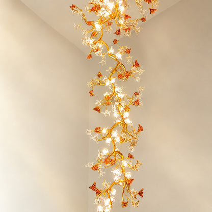 Brass Maple Branch Chandelier