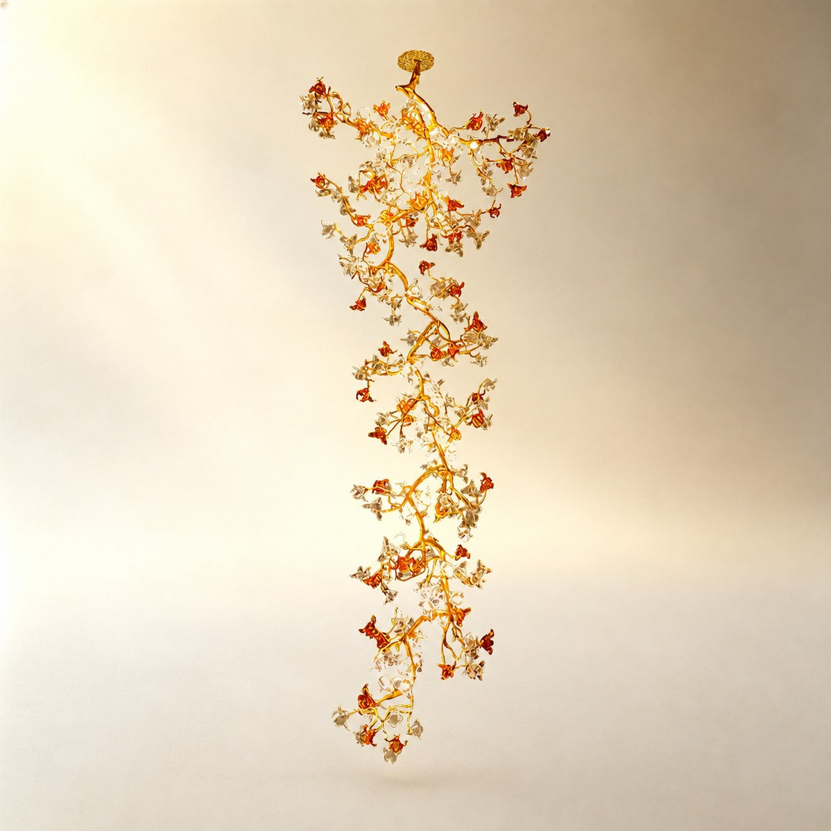 Brass Maple Branch Chandelier