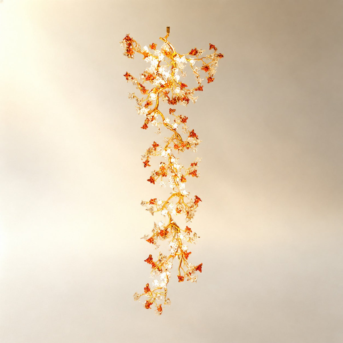 Brass Maple Branch Chandelier