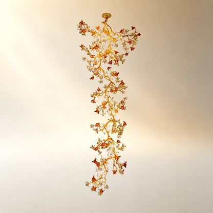 Brass Maple Branch Chandelier