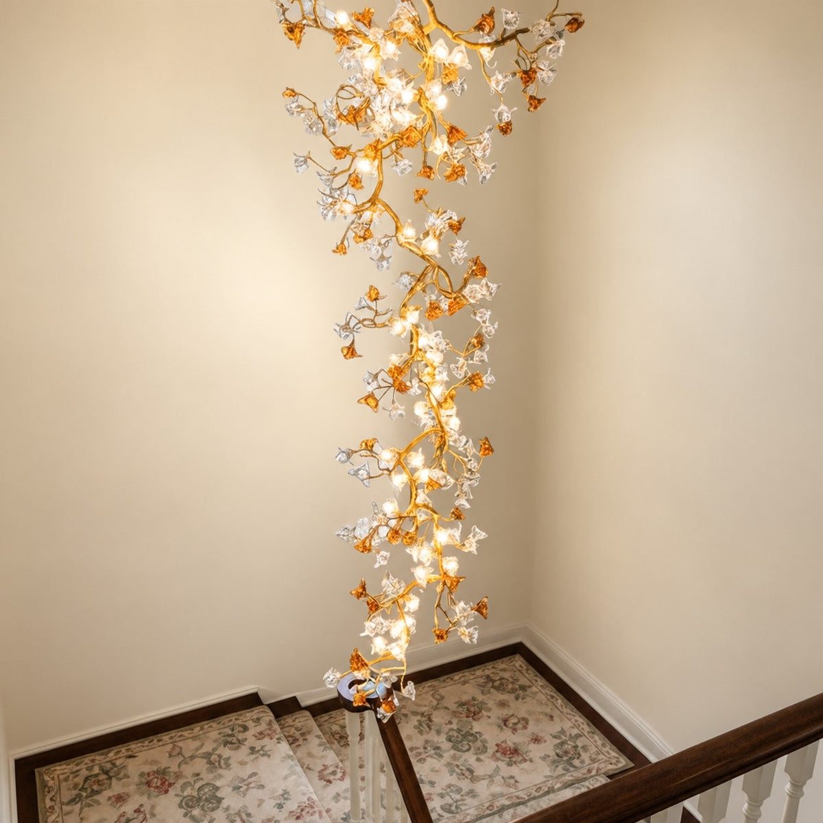 Brass Maple Branch Chandelier