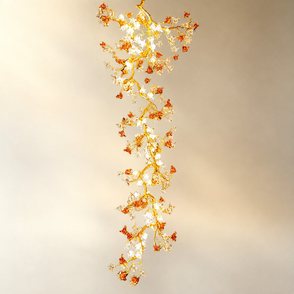 Brass Maple Branch Chandelier