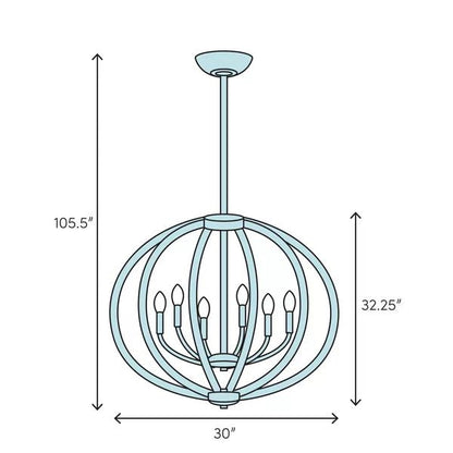 JC Butterfly 8 Lights Crystal Chandelier