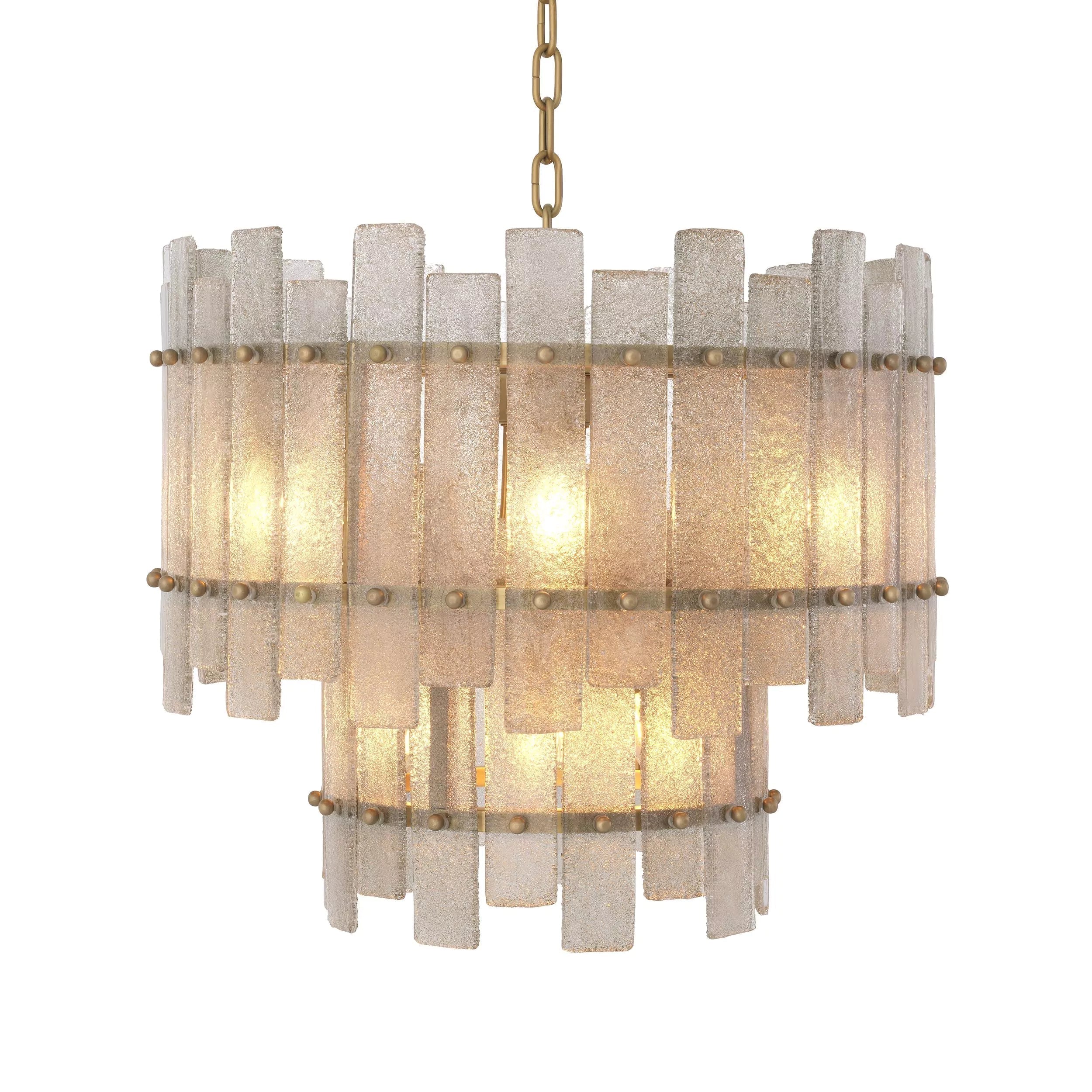 Flake Modern Brass Chandelier - Antique Brass Finish