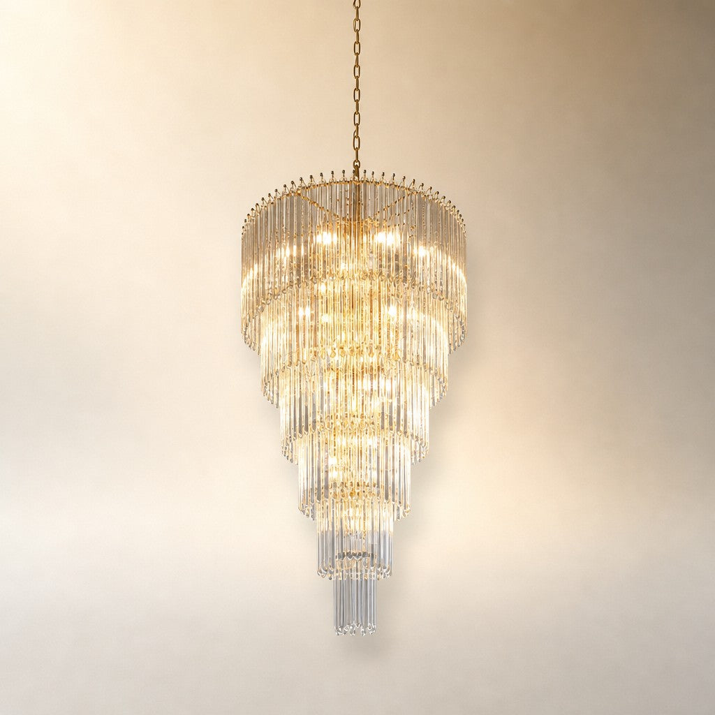 Lucente Noir Spiral Chandelier