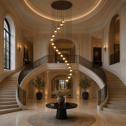 Caeen Spiral Alabaster Pendant Chandelier