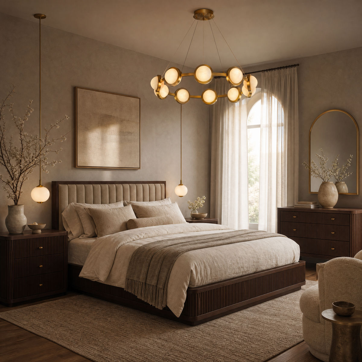 Daeen Modern Alabaster Ring Chandelier