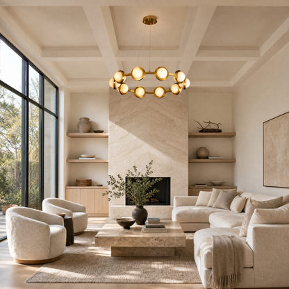 Daeen Modern Alabaster Ring Chandelier