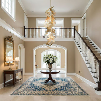 Cattail Leaf Meteor Shower Spiral Chandelier