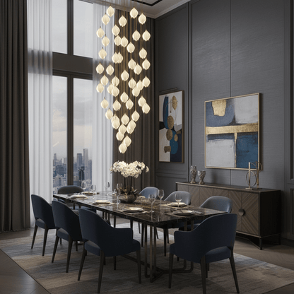 Galaxy Celeste Flora Crystal Spiral Chandelier