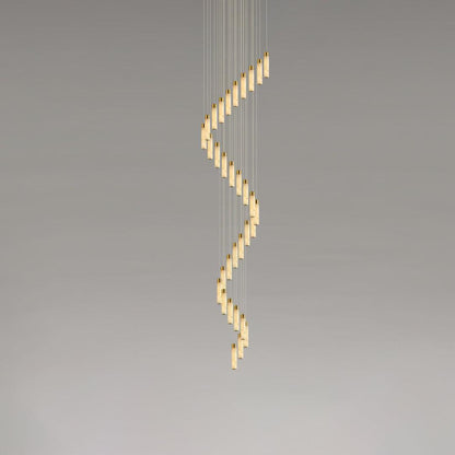 Celestial Alabaster Cascade Gold Chandelier with Integrated LED