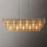 Cuailhfer Clear Rectangle Chandelier 77"