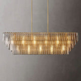 Cuailhfer Clear Rectangle Chandelier 77"