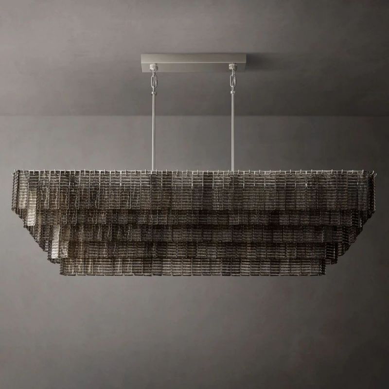 Cuailhfer Smoke Rectangle Chandelier 77"