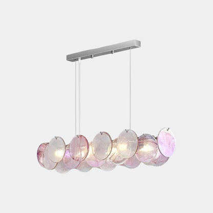 Murano Glass Disc Chandelier, Pink / Green