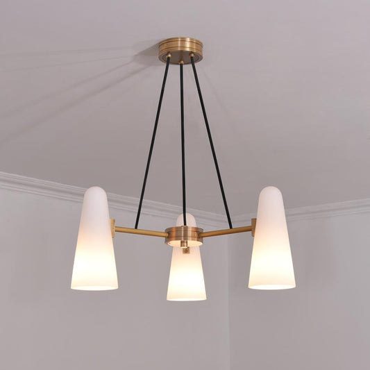 White Porcelain Round Chandelier 3-Lights