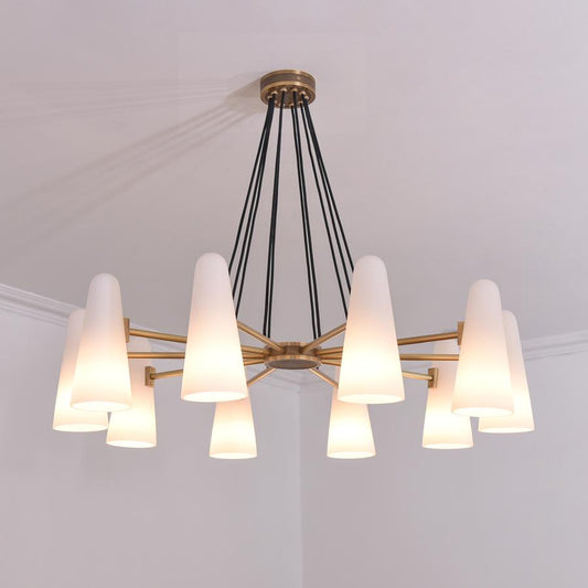 White Porcelain Round Chandelier 10-Lights