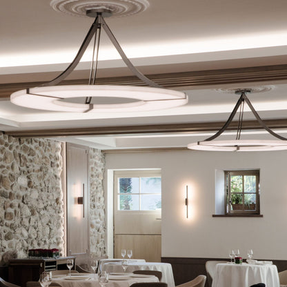 Modern Round Alabaster Chandelier for Low-ceiling
