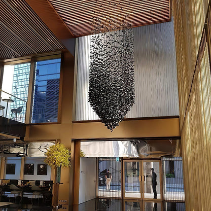 The Charcoal Halo LED Stone Crystal Chandelier