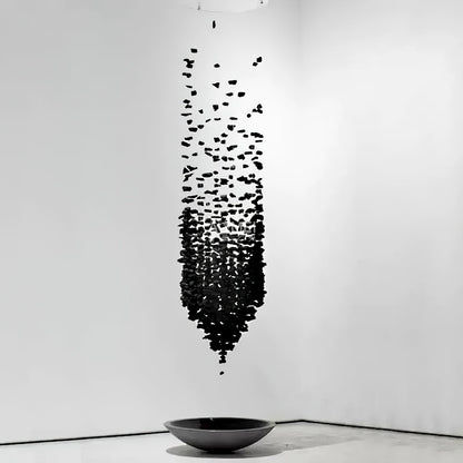 The Charcoal Halo LED Stone Crystal Chandelier
