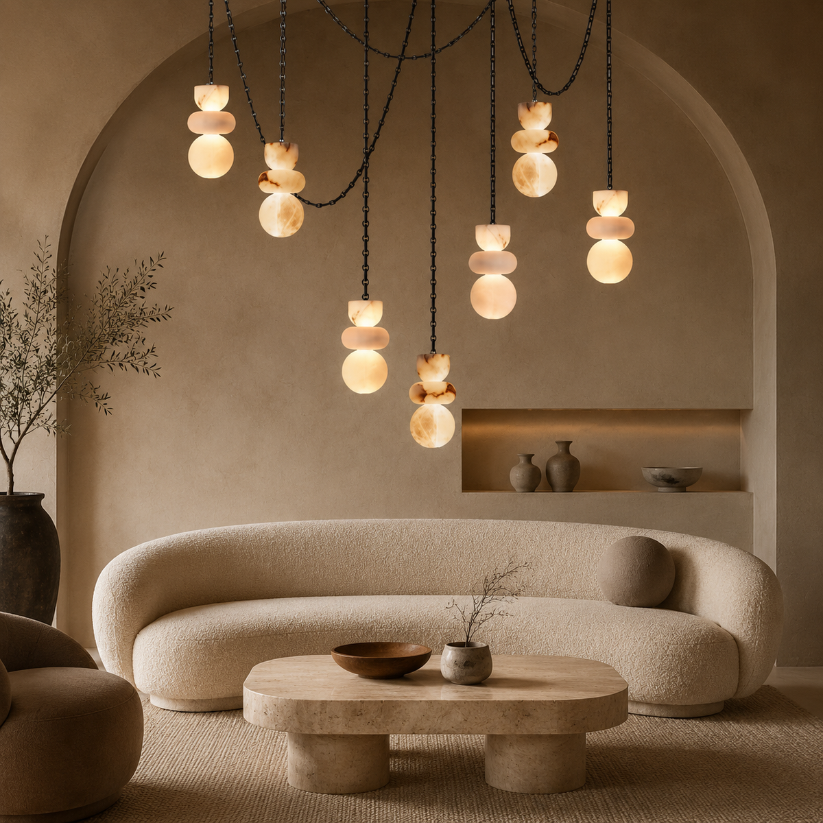 Living Room Chandelier – Sculptural Modern Aurelia