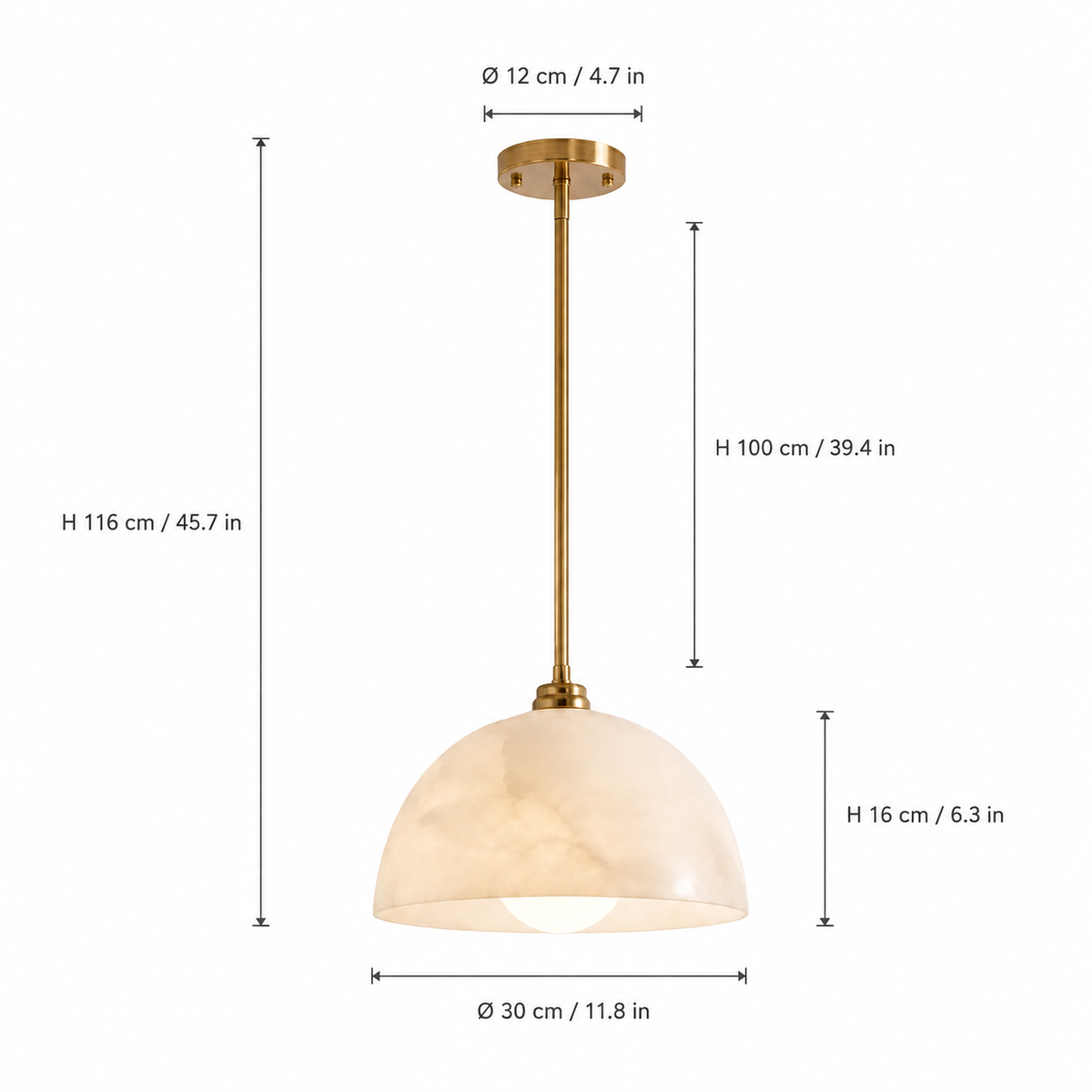 Living/Dining Room Mini Pendant Light – Vintage Celestine Dome