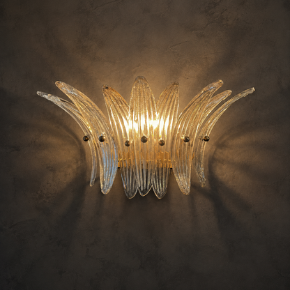 Living Room Wall Sconce | Sculptural Floral Glass Style | Celestia