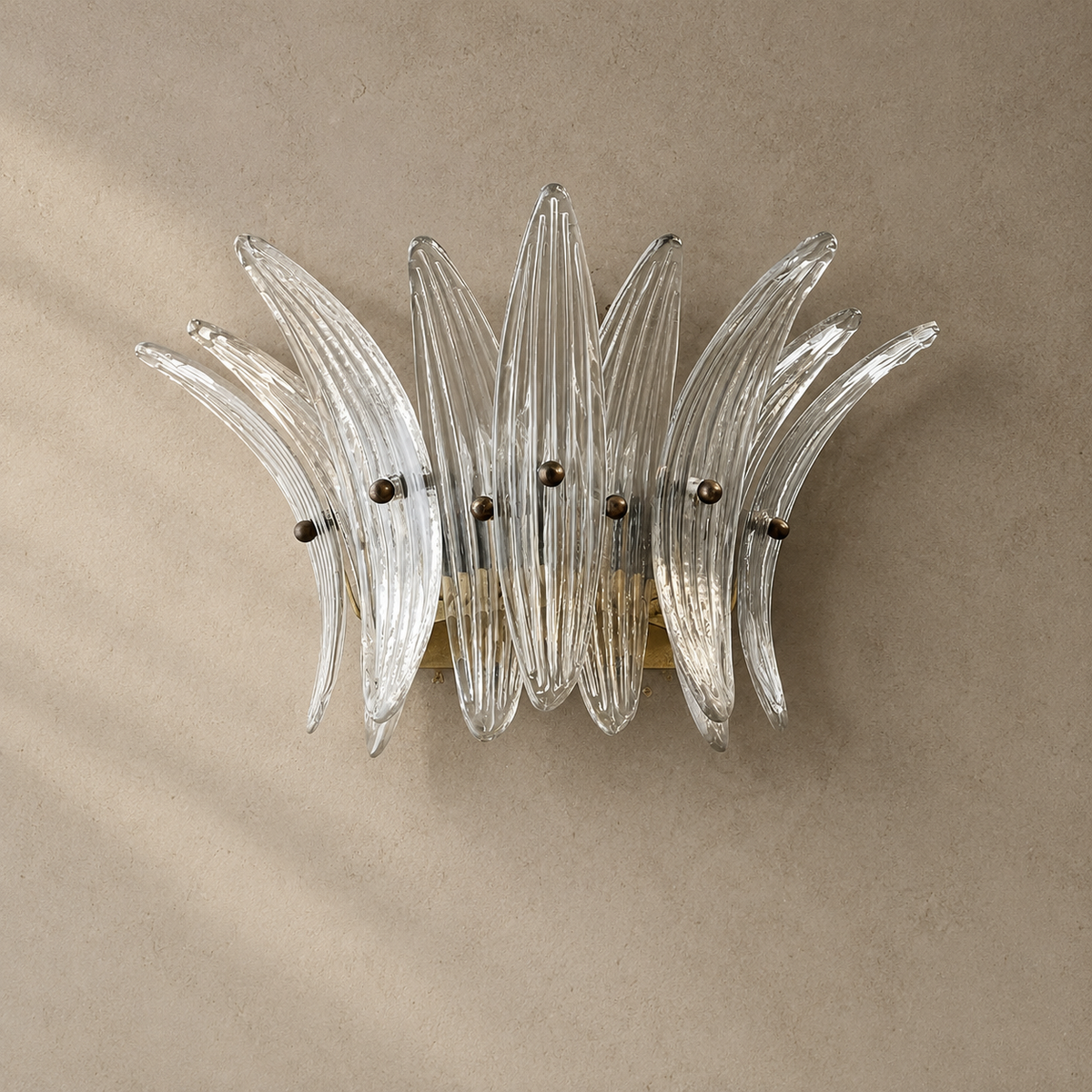 Living Room Wall Sconce | Sculptural Floral Glass Style | Celestia