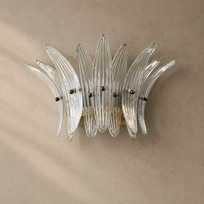 Living Room Wall Sconce | Sculptural Floral Glass Style | Celestia