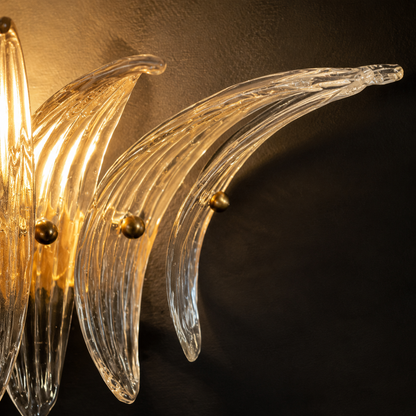 Living Room Wall Sconce | Sculptural Floral Glass Style | Celestia