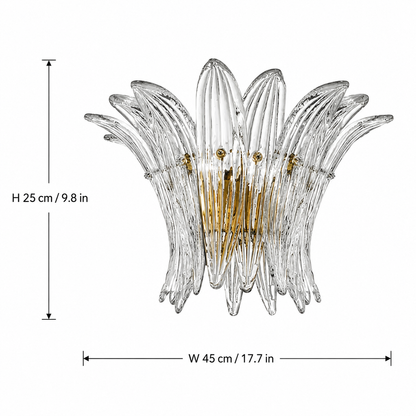 Living Room Wall Sconce | Sculptural Floral Glass Style | Celestia