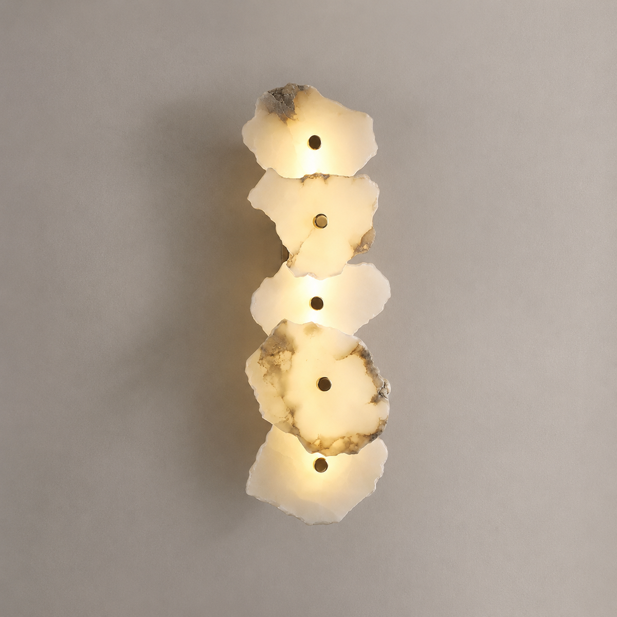 Living Room Wall Sconce | Spanish Alabaster Organic Modern | Petalune