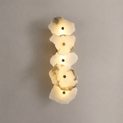 Living Room Wall Sconce | Spanish Alabaster Organic Modern | Petalune