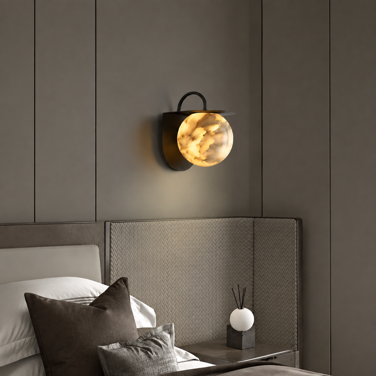 Living Room Wall Sconce | Spanish Alabaster Contemporary | Novera