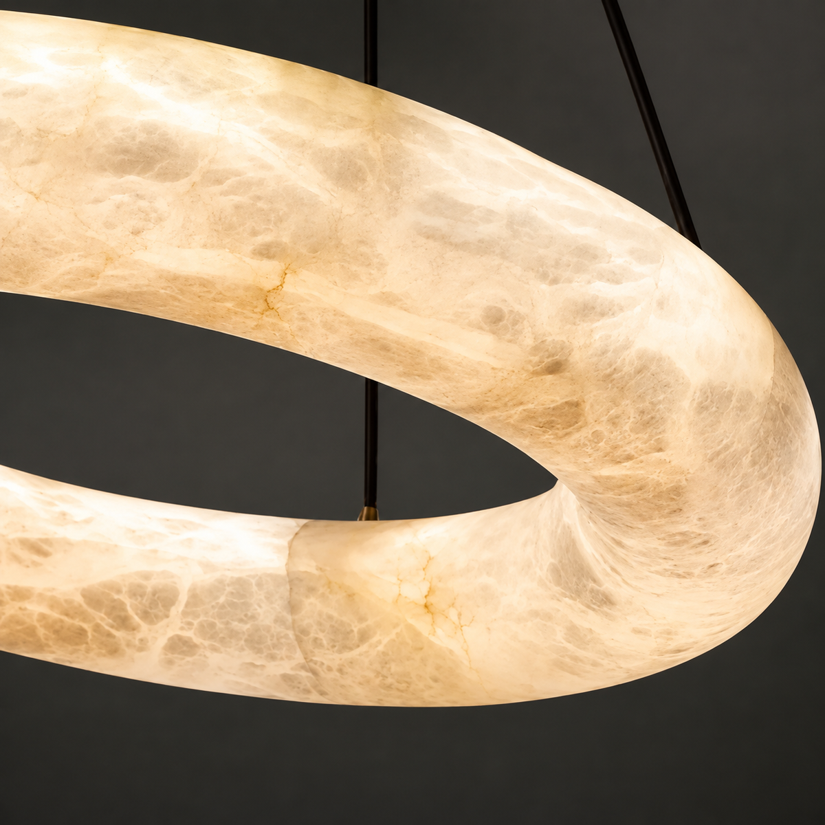Living Room Ring Pendant | Spanish Alabaster Minimalist | Orbisara