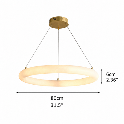 Living Room Ring Pendant | Spanish Alabaster Minimalist | Orbisara