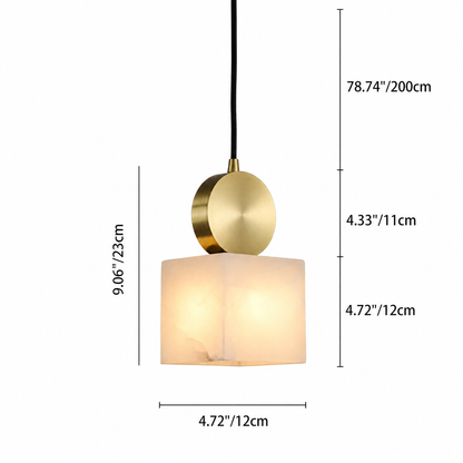 Bedroom Pendant Light | Spanish Alabaster Mid-Century Modern | Lunessa