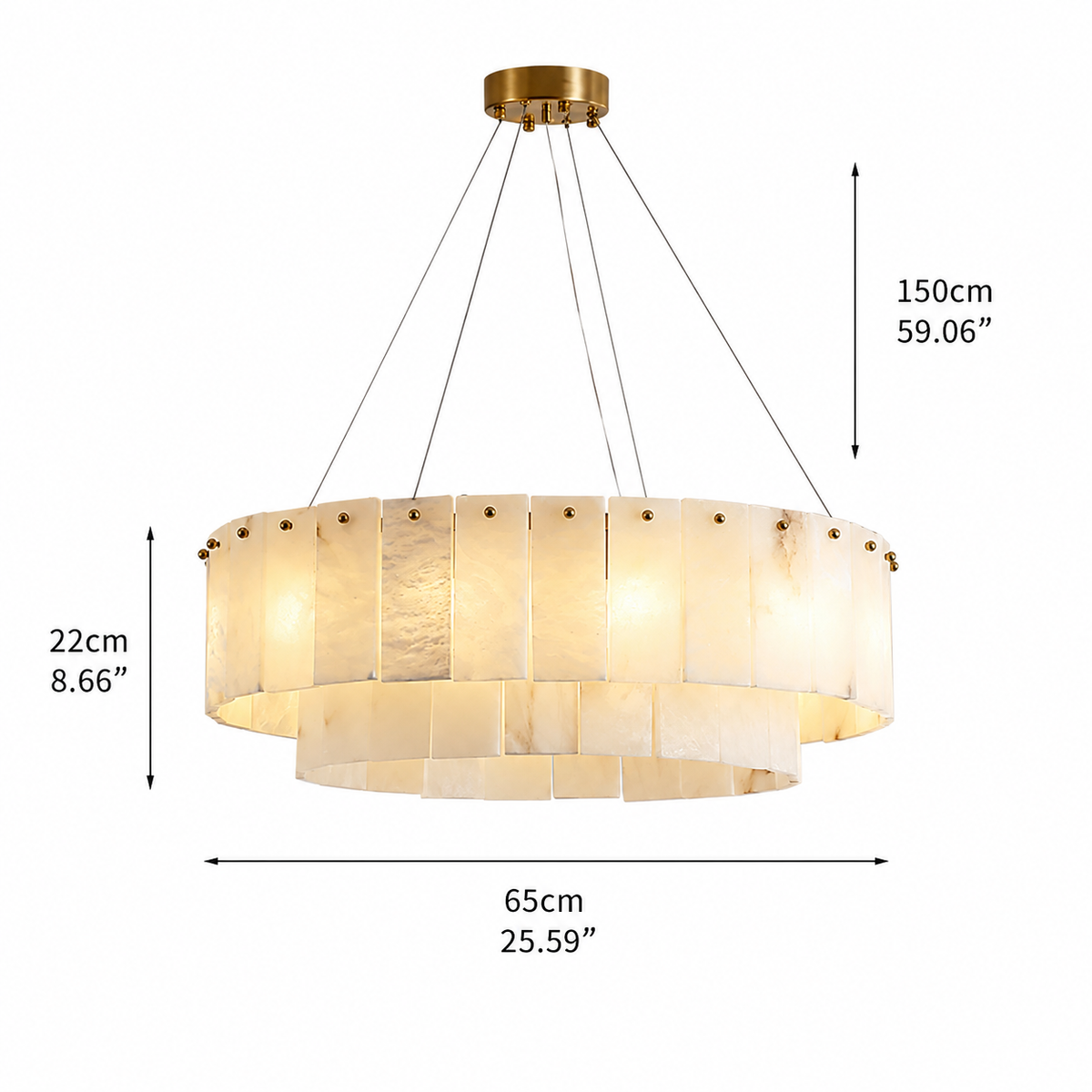 Dining Room Chandelier | Spanish Alabaster Tiered Style | Solenne