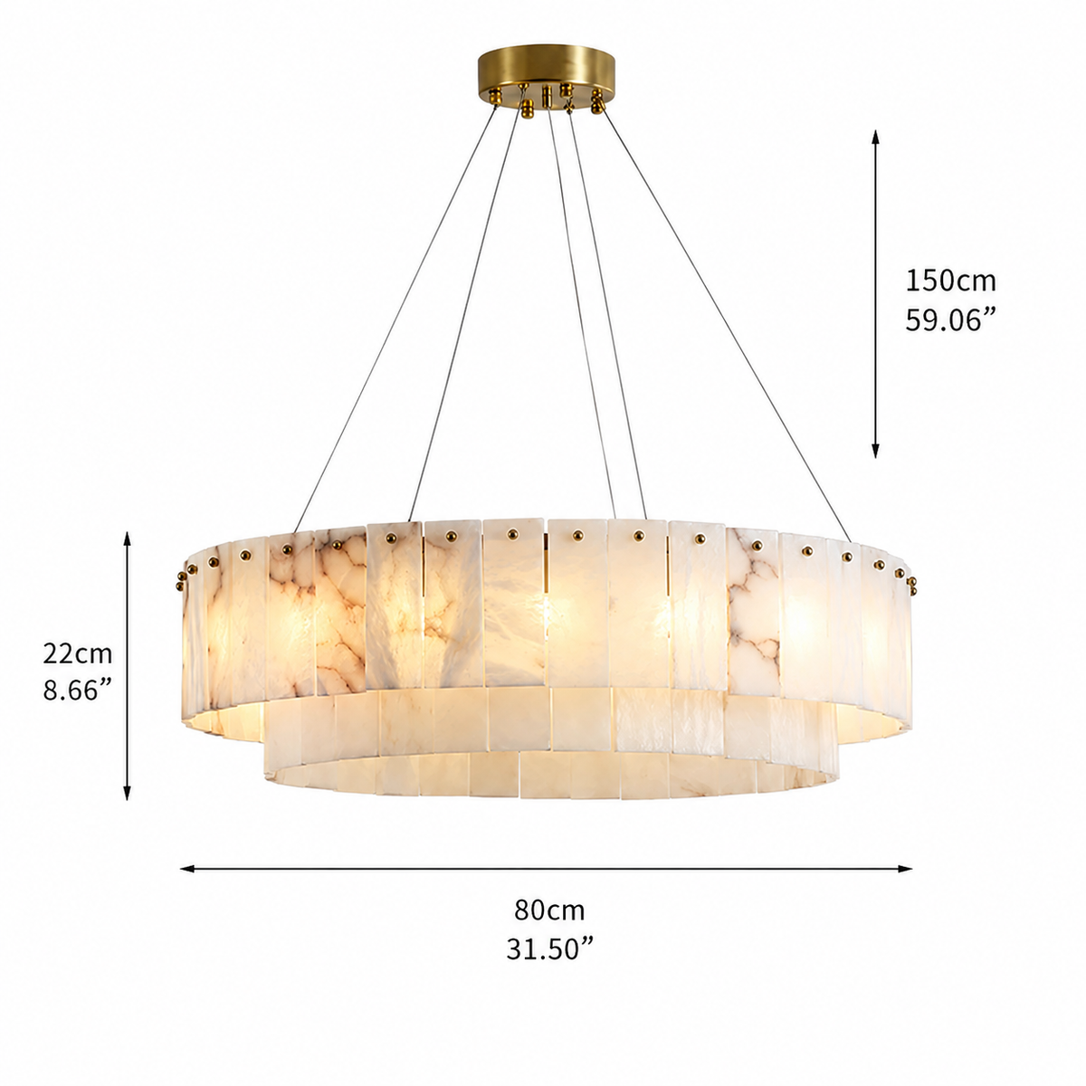 Dining Room Chandelier | Spanish Alabaster Tiered Style | Solenne