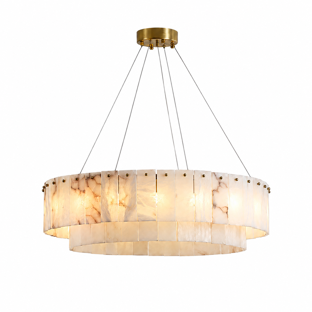 Dining Room Chandelier | Spanish Alabaster Tiered Style | Solenne