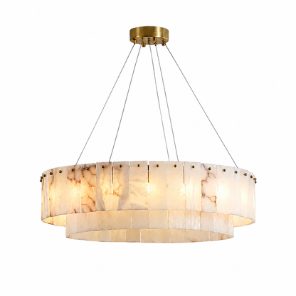 Dining Room Chandelier | Spanish Alabaster Tiered Style | Solenne