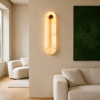 Living Room Wall Sconce | Spanish Alabaster Minimalist | Orelis