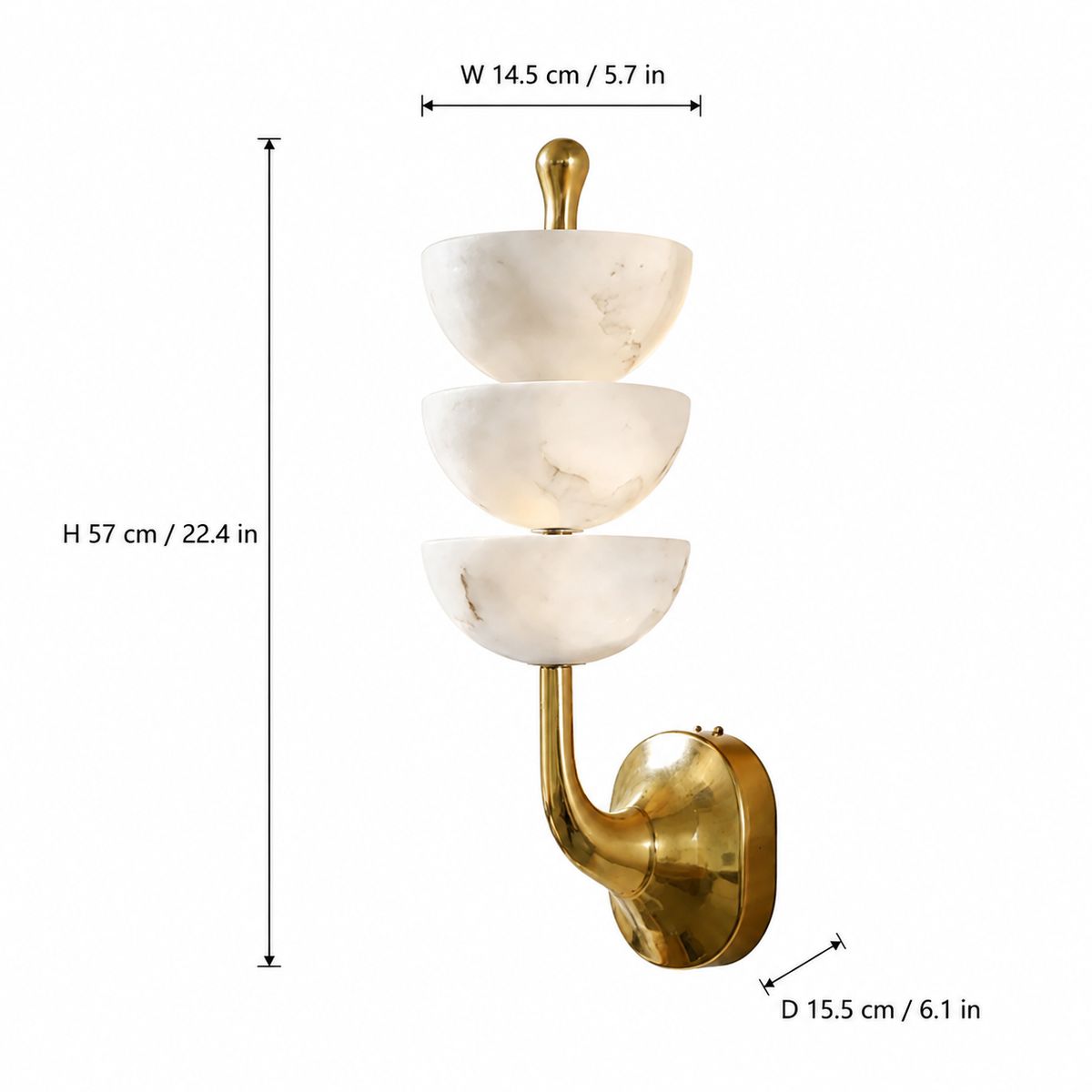 Living Room Wall Sconce | Spanish Alabaster Mid-Century Modern | Calista