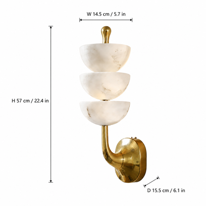 Living Room Wall Sconce | Spanish Alabaster Mid-Century Modern | Calista