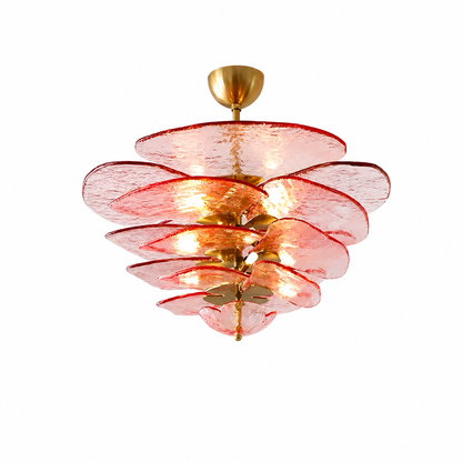 Living Room/Dining Room Chandelier – Artisan Murano Style Petal Cascade