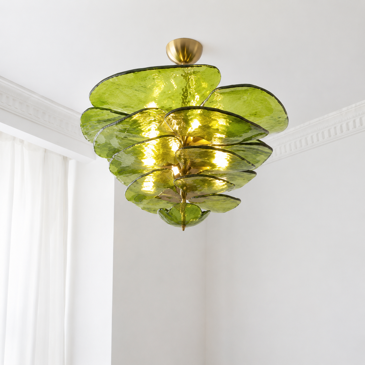 Living Room/Dining Room Chandelier – Artisan Murano Style Petal Cascade