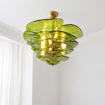Living Room/Dining Room Chandelier – Artisan Murano Style Petal Cascade