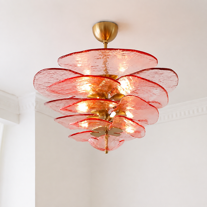 Living Room/Dining Room Chandelier – Artisan Murano Style Petal Cascade